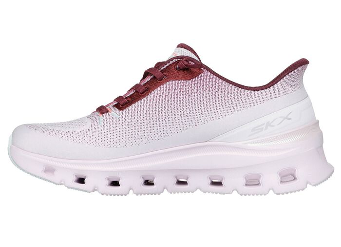 SKECHERS, trendy damessneakers, met voorgevormde instaphak WEISS-BORDEAUX